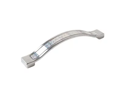 Ручка скоба со вставкой Mico 461, 128 мм, 35 голограмма