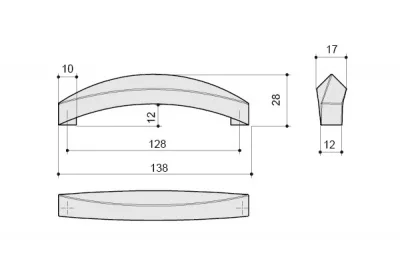 Ручка-скоба 128мм, отделка сталь шлифованная