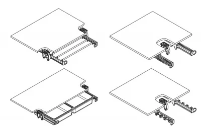Опора для крепления выдвижных элементов к полкам, отделка коричневая
