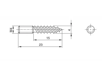 Винт М4х16мм для крепления держателей, отделка цинк