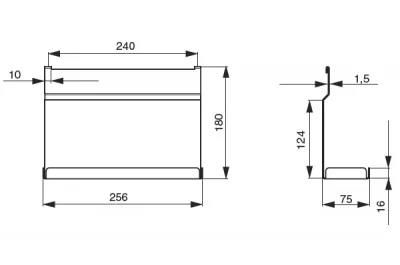 Полка для специй 1-уровневая, 256х75х180мм, отделка черный бархат (матовый)