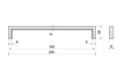 Ручка-скоба 192мм, отделка золото матовое