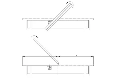 Механизм для вставки стола 500 мм, отделка цинк/серая