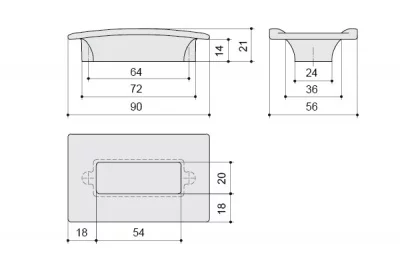 Ручка-скоба 64мм, отделка хром глянец