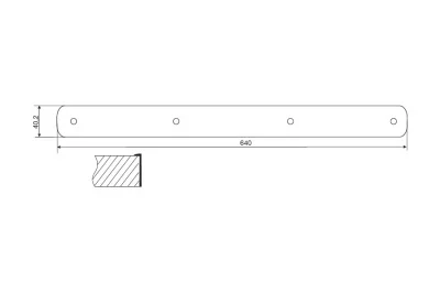 Профиль торцевой для столешницы Н.40, универсальный, алюминий
