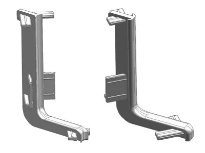 Комплект угловых элементов 90° (внешний+внутренний) верхнего профиля GOLA Alphalux , пластик, серый