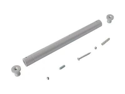 Ребро жесткости 235 мм, крепление профиль/стена CAFIM (комплект: труба + крепление), серебро