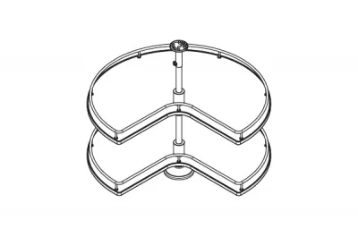 Карусель 3/4 в угловую базу 900х900, отделка хром + белый Карусель 3/4 в угловую базу 900х900, отделка хром + белый