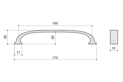 Ручка-скоба 160 мм, отделка сталь шлифованная