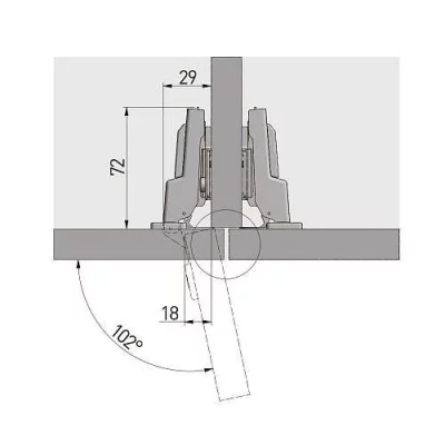 Петля GTV 3D полунакладная самозакрывающаяся без евро шурупа регулировка в 3 плоскостях: ZM-DCHC08-3DBEO
