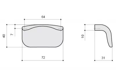Ручка-кнопка 64мм, отделка сталь шлифованная