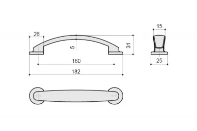 Ручка-скоба 160мм, отделка никель матовый