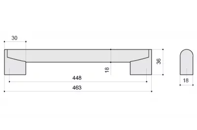 Ручка-скоба 448мм, отделка хром глянец