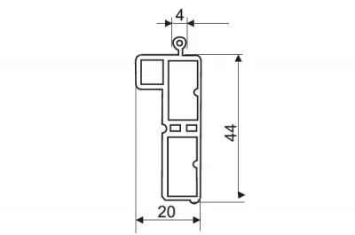 Профиль под установку ручки, цвет Вишня, L=2.50м
