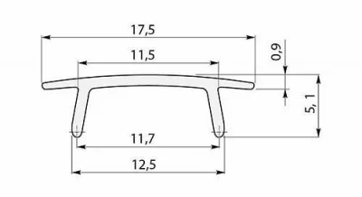 GTV: Крышка прозрачная для алюминиевого профиля, (цена за 2 метра) PA-OSTRGLAX-00