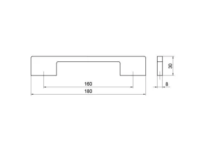 Ручка-скоба 160мм, шлифованный никель