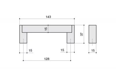Ручка-скоба 128мм, отделка сталь нержавеющая