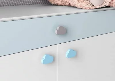 GTV: Ручка мебельная UM-CLOUD облако, голубой: UM-CLOUD-NB