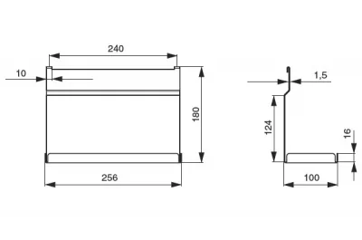 Полка универсальная 1-уровневая, 256х100х180мм, отделка черный бархат (матовый)