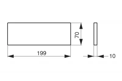 Вставка в полку, 199х70х10мм, отделка дуб