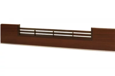 1565 Решётка вентиляционная для цоколя ПВХ H.120, L=600, орех античный NEW
