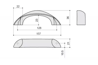 Ручка-скоба 128мм, отделка хром глянец