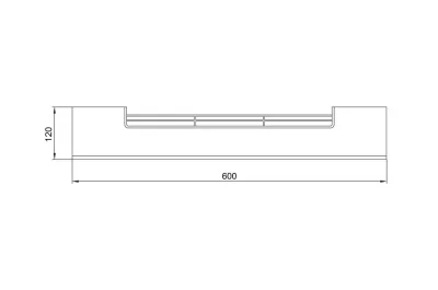 0418 Решётка вентиляционная для цоколя ПВХ H.120, L=600, белый глянец NEW
