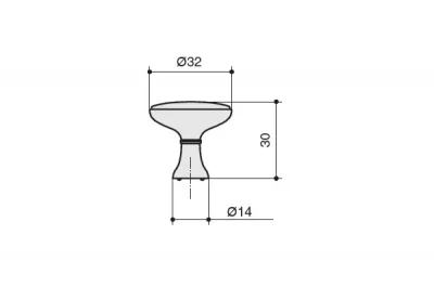 Ручка-кнопка, отделка черный матовый