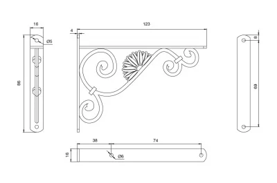 Менсолодержатель Barocco A, отделка золото арт, малый