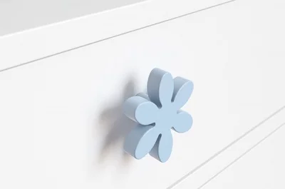 Ручка-кнопка, отделка голубая