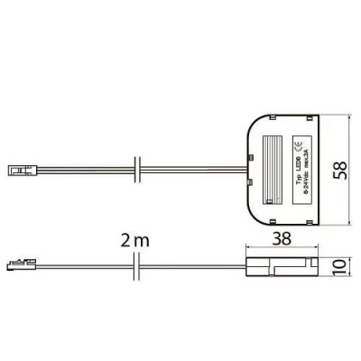 GTV: дистрибьютор AMP с 6 разъемами, кабелем 200 см и мини-соединителем AMP, черный, 6 гнезд LZ-AKZ612-10N
