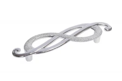 Ручка-скоба 96мм (левая), отделка серебро лунное