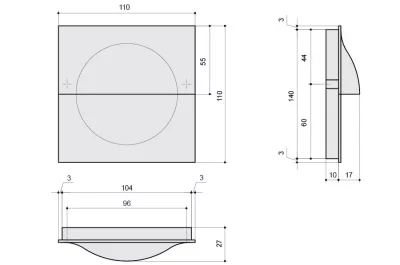 Ручка врезная, отделка хром глянец