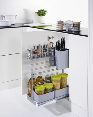 Kessebohmer: Контейнер для кухонных предметов «Кукинг АГЕНТ» отделка - титан вайд.