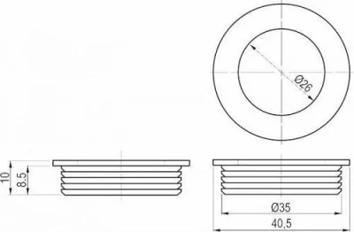 GTV: Ручка мебельная врезная круглая UZ B224, сатин UZ-00B224-02