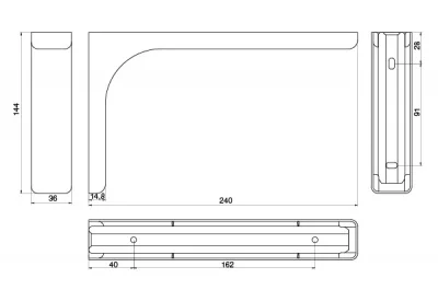 Менсолодержатель Leonardo 24, отделка хром глянец, комплект 2 штуки