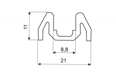 Угол поворотный R=50.0 накладной, светло-коричневый