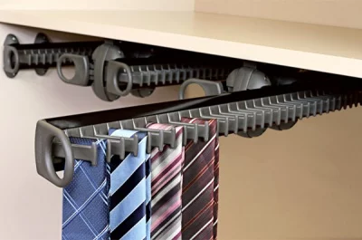 Выдвижной держатель для галстуков, отделка коричневая