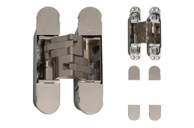 Петля скрытая для дверей и фасадов толщиной от 40мм, отделка никель