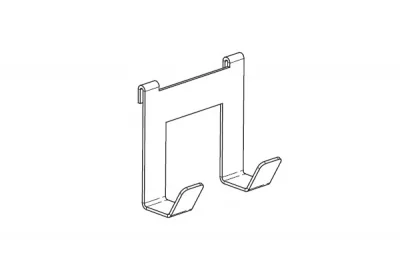 Крючок двойной 70мм, отделка белый бархат (матовый)