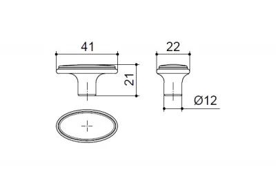 Ручка-кнопка, отделка бронза матовая