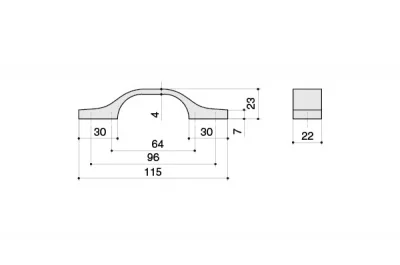 Ручка-скоба 96-64мм, отделка лед