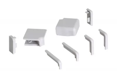 Комплект угловых элементов и заглушек для бортика 55\62, цвет серый