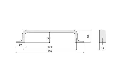 Ручка-скоба 128мм, отделка черный матовый: S530660128-99.1