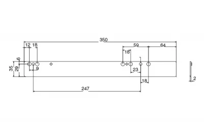 Расширитель правый, толщина 2мм, для направляющих Hettich