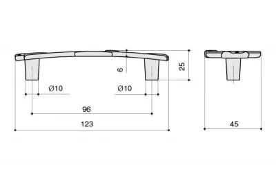 Ручка-скоба 96мм, отделка хром глянец + горный хрусталь