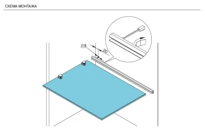 Светильник LED Orlo Max, 563 мм, 2.1W, 6000K, отделка алюминий