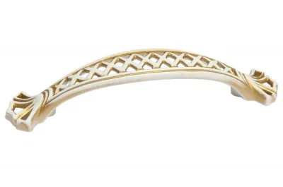 Ручка-скоба 96мм, отделка золото винтаж