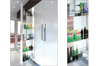 Колонна в базу 150 выдвижная c 5 сетками, отделка хром