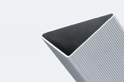 Нога 82x82 Н700 для стола треугольная, рифлёный алюминий, комплект 4 штуки